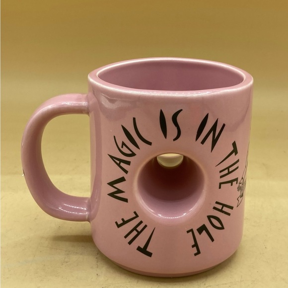 Voodoo Doughnut Donut Pink Coffee Mug The Magic Is In The Hole 4” #2 - Picture 3 of 11